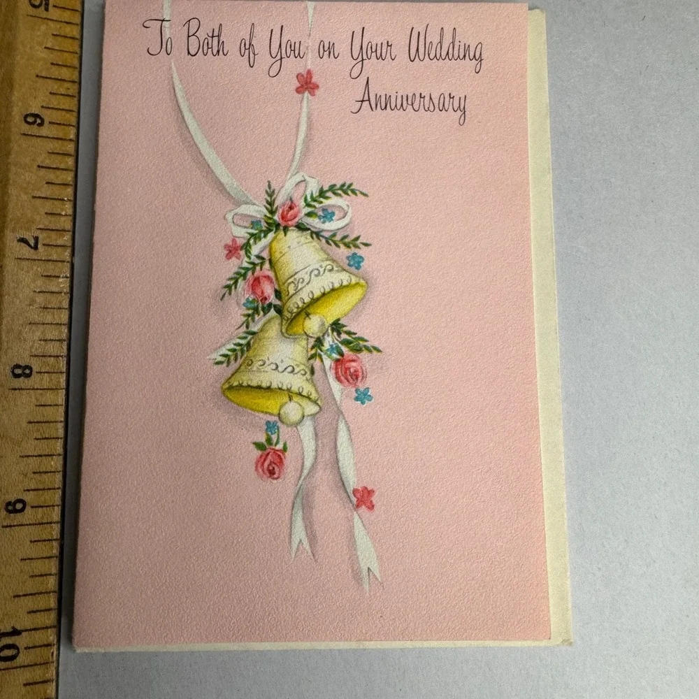 Vintage Hallmark Greeting Cards Anniversary Wedding Sick Chick Get Well Lot of 2